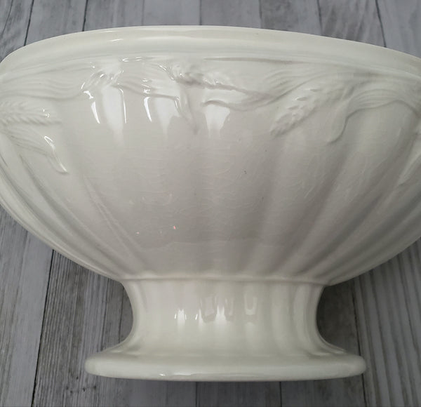 Large Antique Cream Ironstone Tureen with Lid 13" Wheat Pattern Wilkinson England