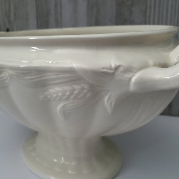 Large Antique Cream Ironstone Tureen with Lid 13" Wheat Pattern Wilkinson England