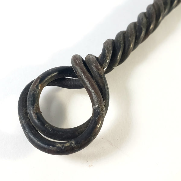 Early Wrought Iron 4 Tine Prong Fork Twisted Handle