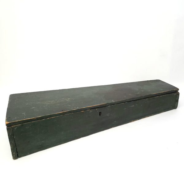 Old Antique Wooden Violin Fiddle Case Coffin Case with Old Green Paint