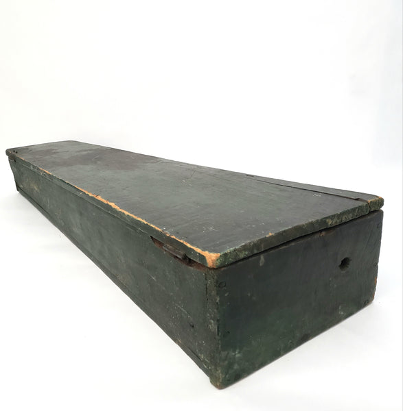 Old Antique Wooden Violin Fiddle Case Coffin Case with Old Green Paint