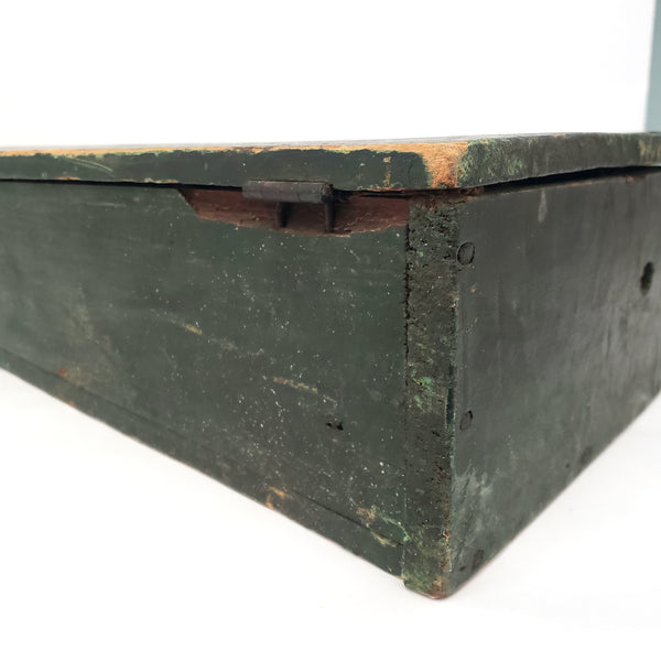 Old Antique Wooden Violin Fiddle Case Coffin Case with Old Green Paint