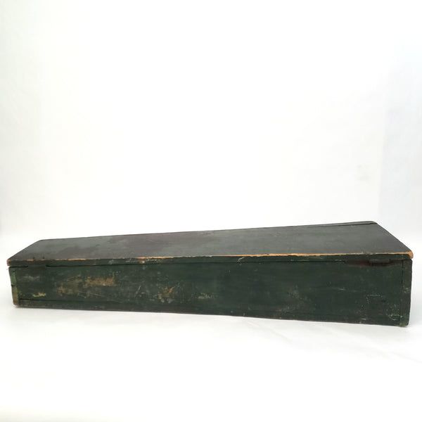 Old Antique Wooden Violin Fiddle Case Coffin Case with Old Green Paint