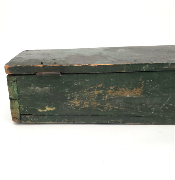 Old Antique Wooden Violin Fiddle Case Coffin Case with Old Green Paint