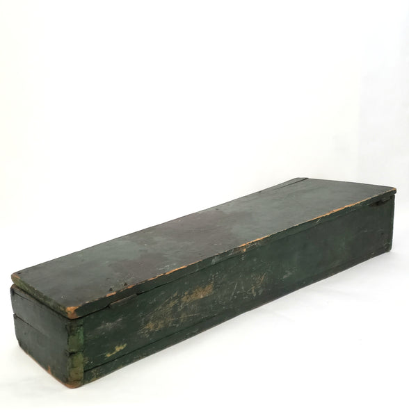 Old Antique Wooden Violin Fiddle Case Coffin Case with Old Green Paint