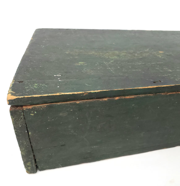 Old Antique Wooden Violin Fiddle Case Coffin Case with Old Green Paint