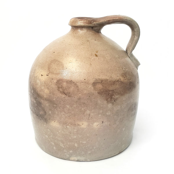 Old Tan Stoneware Glazed Jug with Handle 1 Gallon