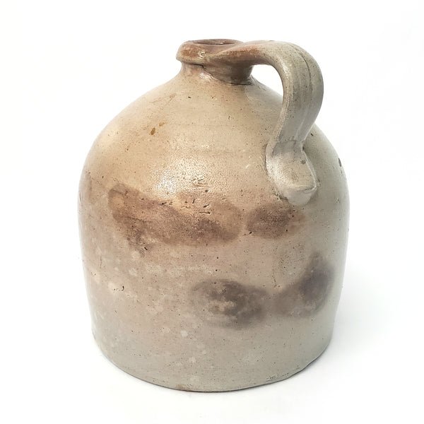 Old Tan Stoneware Glazed Jug with Handle 1 Gallon