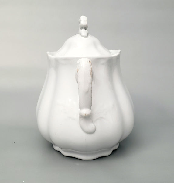 Antique White Ironstone Sugar Bowl with Lid by Johnson Brothers Staffordshire England