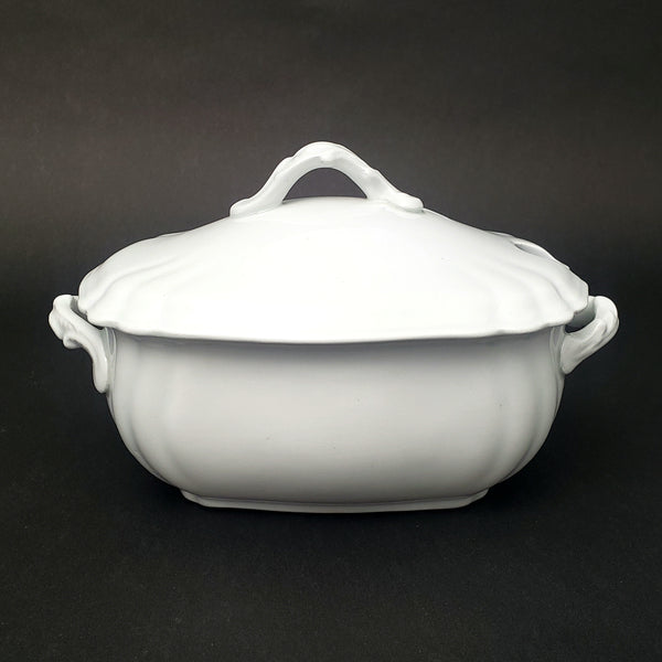 Antique Small  White Ironstone Gravy Sauce Tureen by Johnson Brothers England