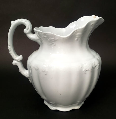 Antique Victorian White Ironstone Pitcher 8" by Johnson Brothers England