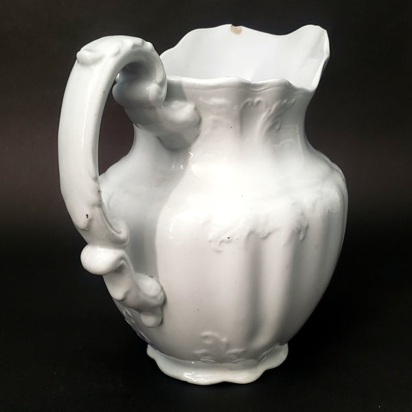 Antique Victorian White Ironstone Pitcher 8" by Johnson Brothers England