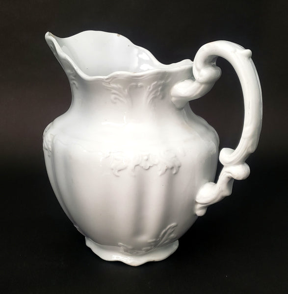 Antique Victorian White Ironstone Pitcher 8" by Johnson Brothers England