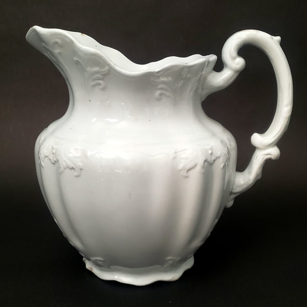 Antique Victorian White Ironstone Pitcher 8" by Johnson Brothers England