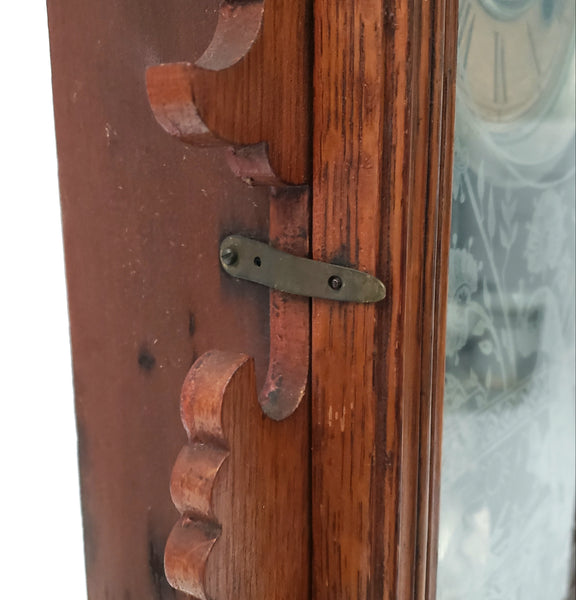 Antique Ansonia Wooden Gingerbread Style Mantel Clock Peacock Eastlake Style