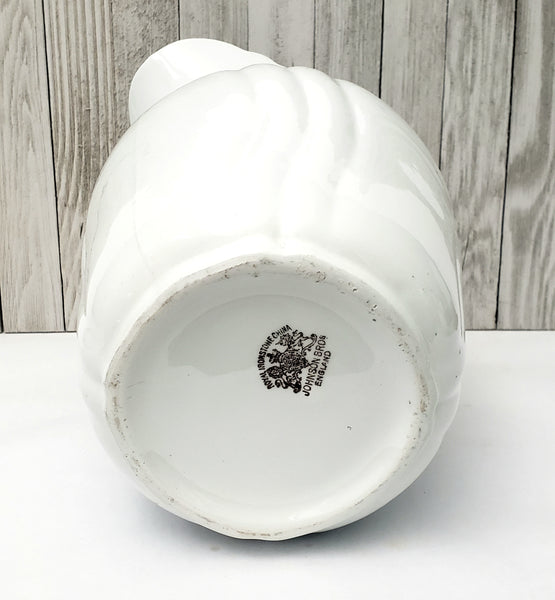 Large Antique White Ironstone Pitcher 11 1/2" by Johnson Brothers England