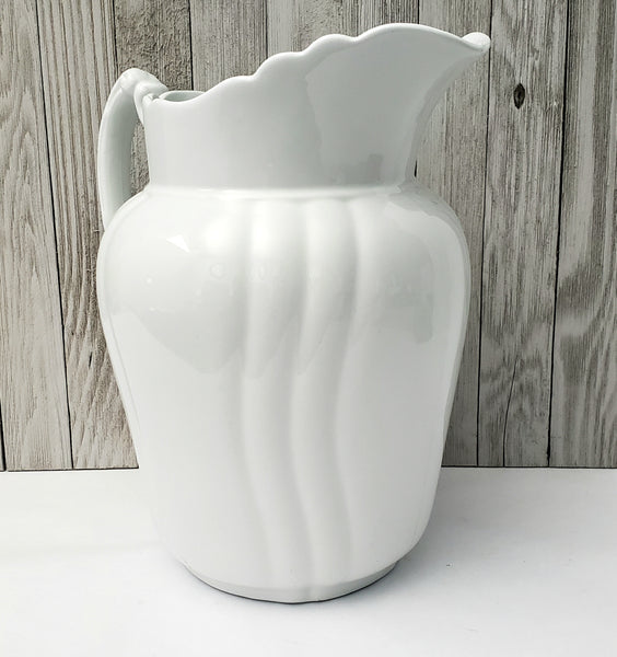 Large Antique White Ironstone Pitcher 11 1/2" by Johnson Brothers England