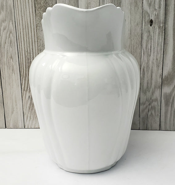 Large Antique White Ironstone Pitcher 11 1/2" by Johnson Brothers England