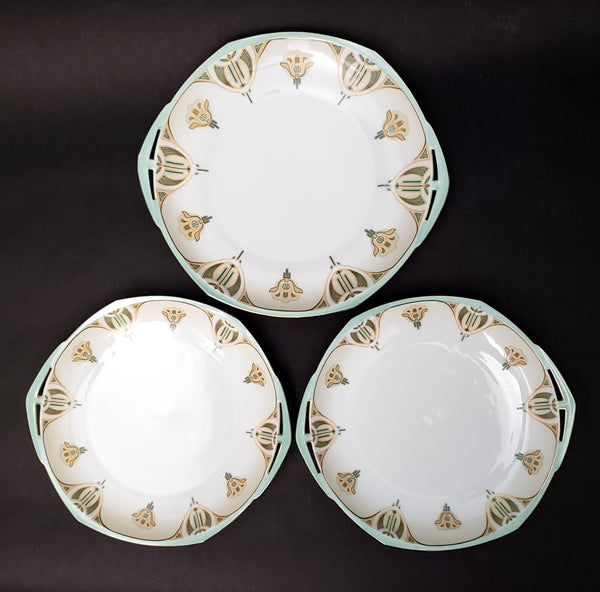 Antique Porcelain MZ Austria Serving Plates Set of 3