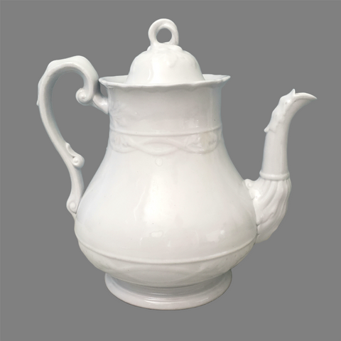 Antique White Ironstone Tea Pot 8 cups