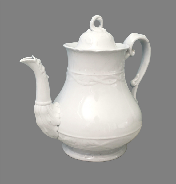 Antique White Ironstone Tea Pot 8 cups