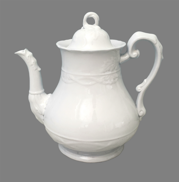 Antique White Ironstone Tea Pot 8 cups