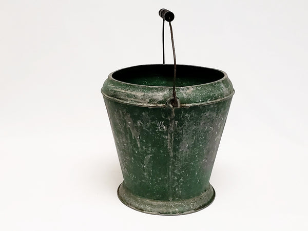 Farmhouse Metal Farm Bucket with Original Green Paint