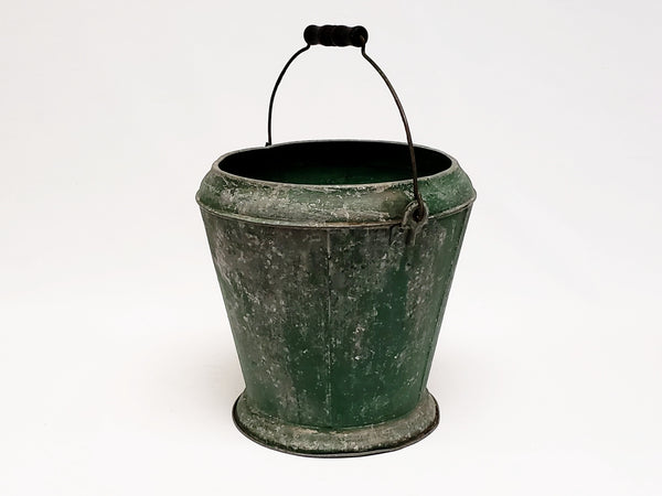 Farmhouse Metal Farm Bucket with Original Green Paint