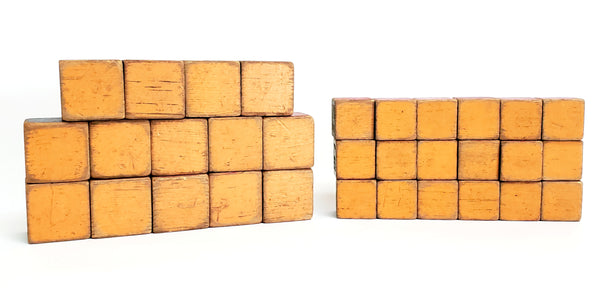 Mid-Century 32 Wooden Blocks with Push Cart by Halsam