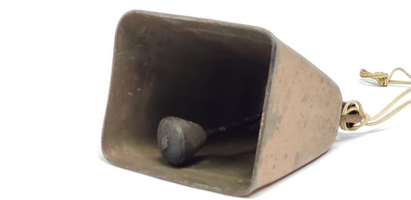 Vintage Hand-Crafted Copper Plated Cow Bell w/ Iron Clapper