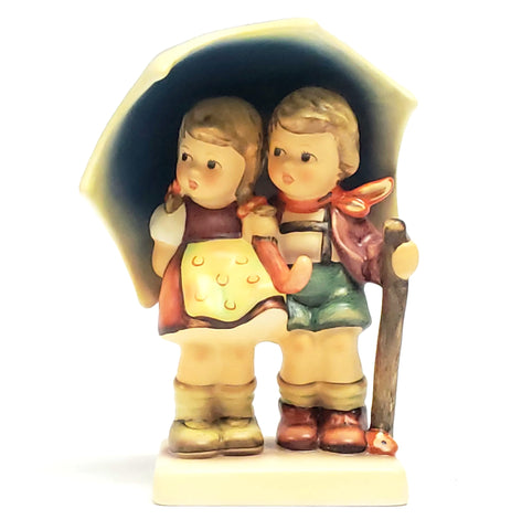 Hummel Figurine "Stormy Weather" by Goebel Girl & Boy Under Umbrella TMK-8