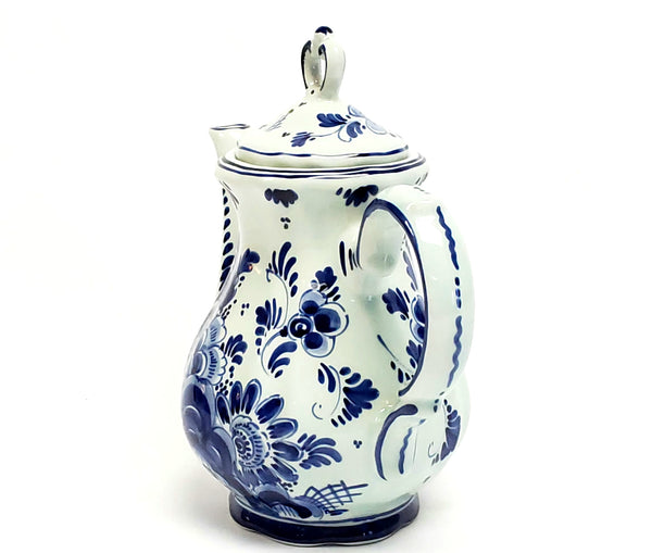 Delft Blue and White Hand Painted Floral Tea Pot, Holland #212