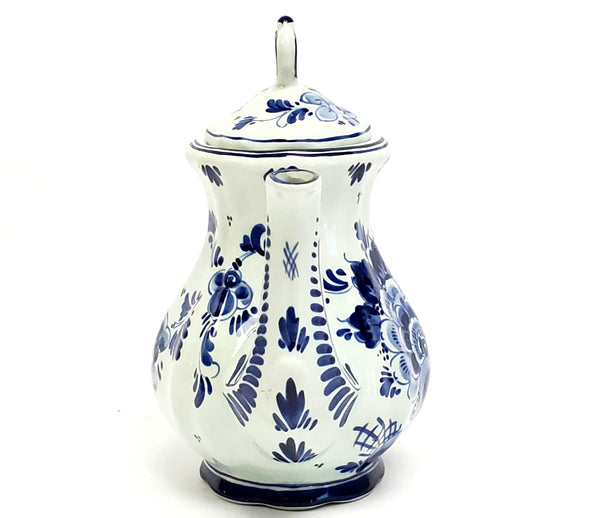 Delft Blue and White Hand Painted Floral Tea Pot, Holland #212