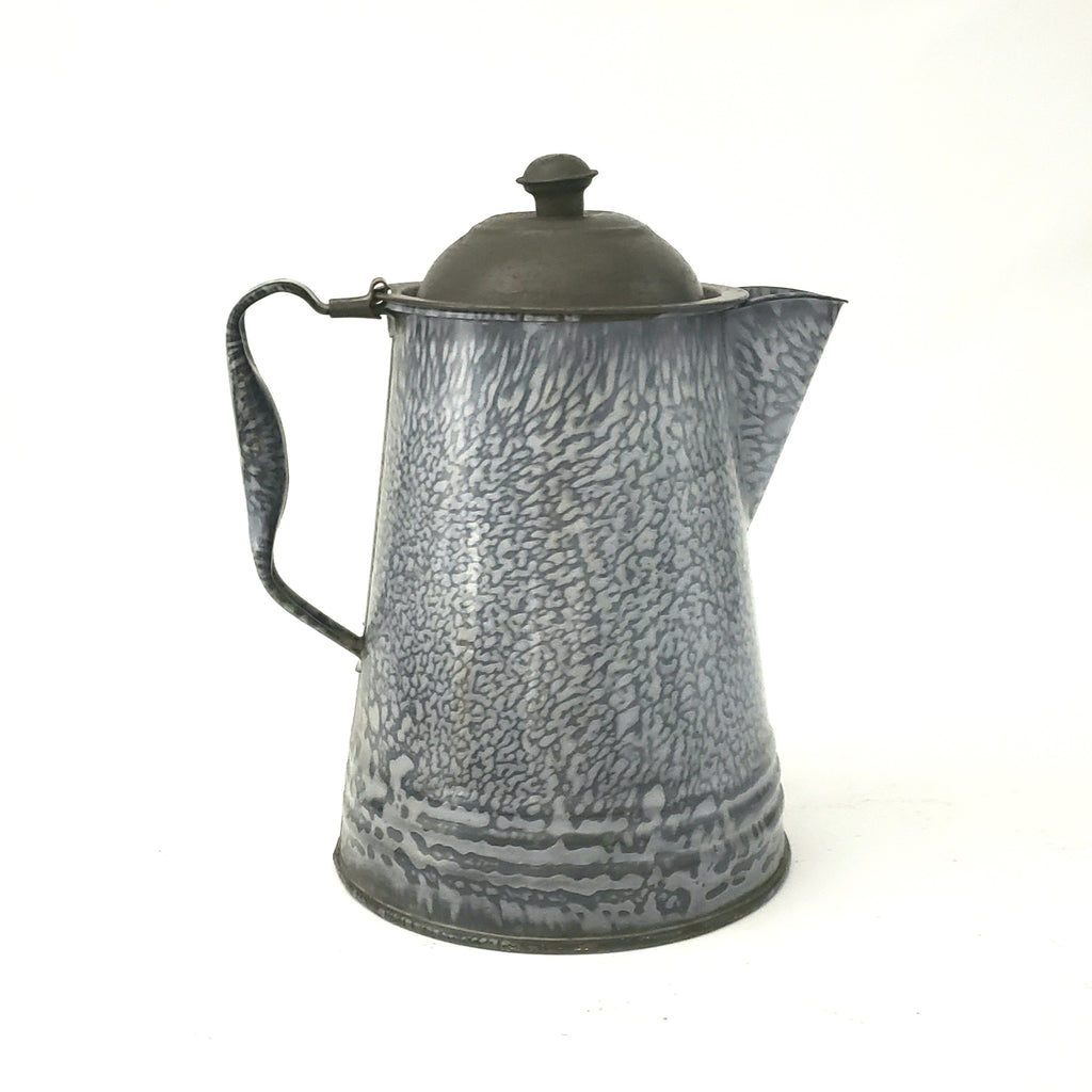 Antique Gray Gooseneck Enamel Granite Ware Coffee Pot 9 inch – Zsinta