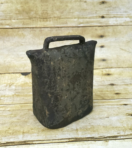 Antique Old Hand-Forged Wrought Iron Cowbell Blacksmith Hammered