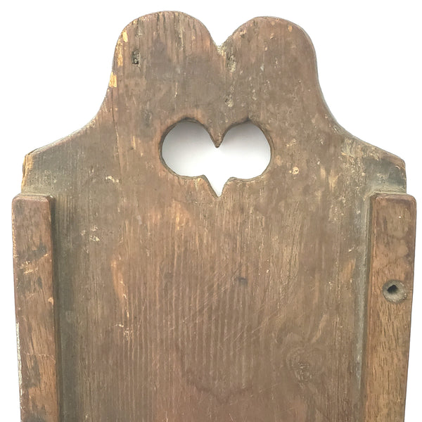 19th Century Pennsylvania Dutch Primitive Wooden Slaw Board Carved Heart Cut Out